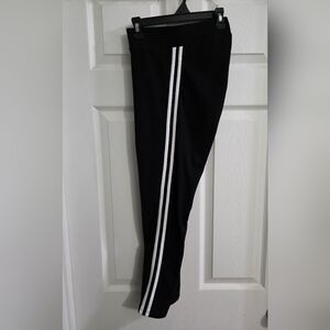 Torrid Black Leggings with White Stripes